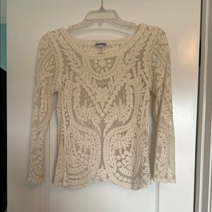 Cream Lace Women's Top